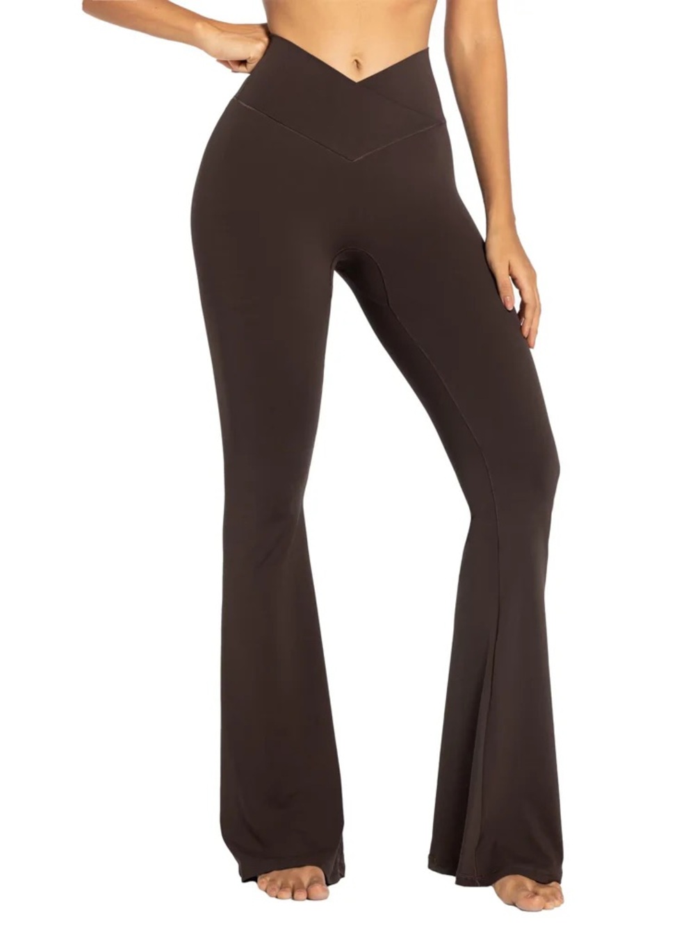 Flare High-Waist Brown Yoga Leggings